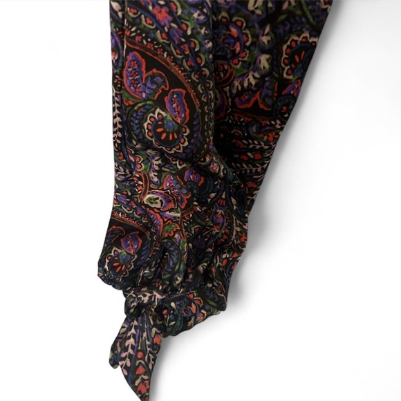 Anthropologie Black Blouse with Paisley Sleeves size Medium - Picture 2 of 6